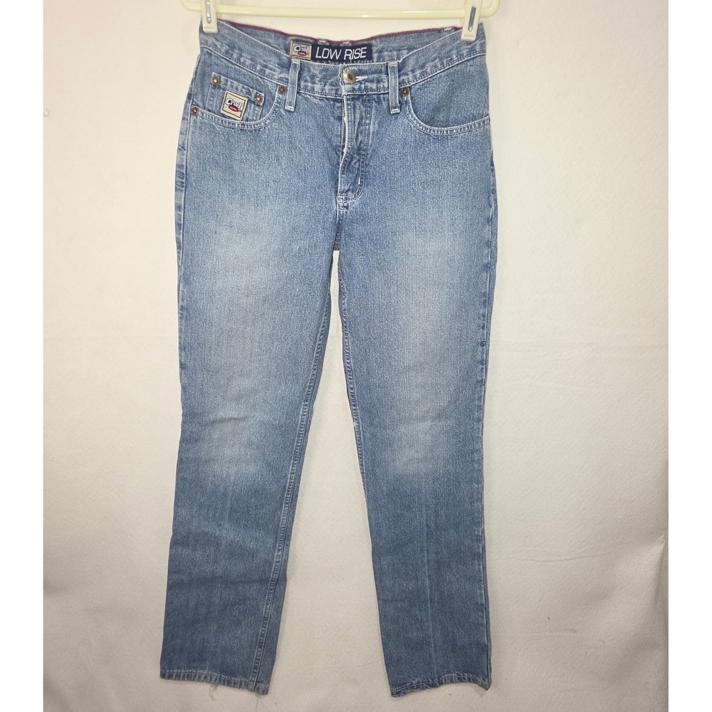 Cruel Girl Low Rise Jeans Womens 7 Long Medium Wash Y2K Straight Leg Denim